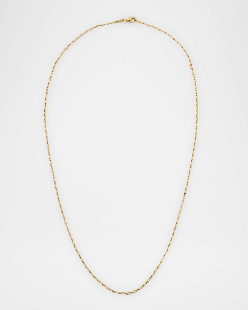14K Yellow Gold 1.5mm Baby Link Chain Necklace, 20"L